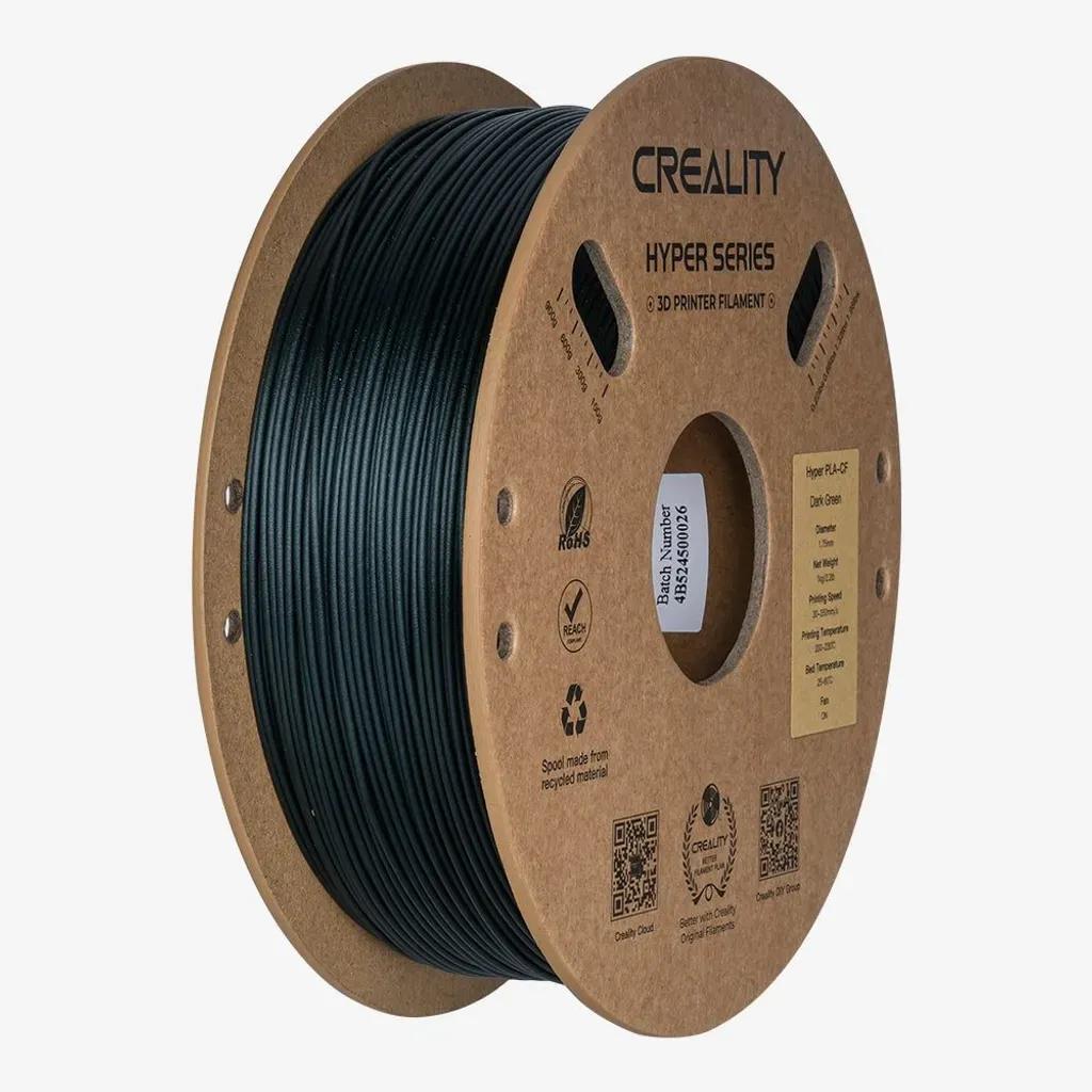 CrealityHyperPLA-CFDarkGreenCarbonFiber3DPrinterFilamentHighStrength1kgSpool1.75