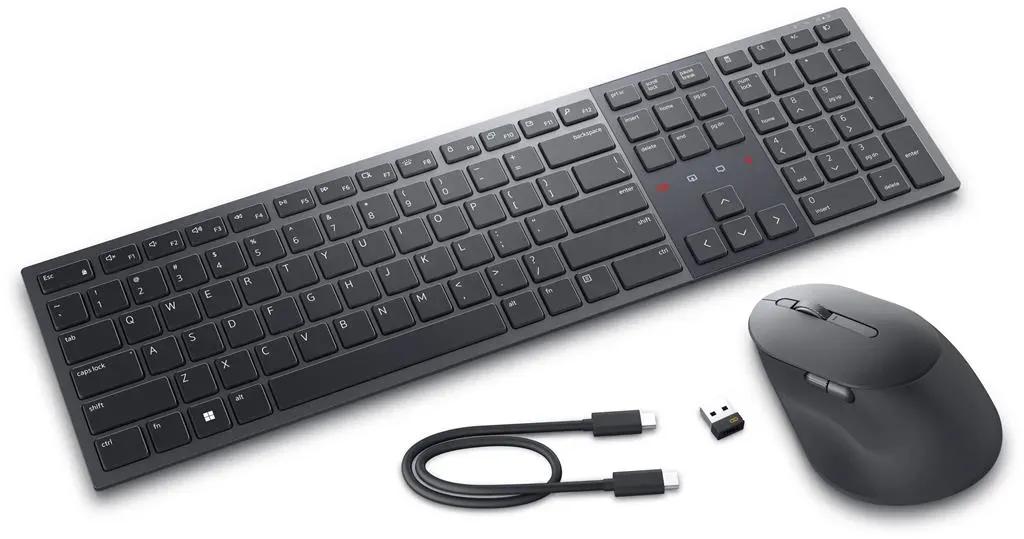 DELLKM900keyboardMouseincludedOfficeRFWirelessBluetoothQWERTYUSInternationalGraphite