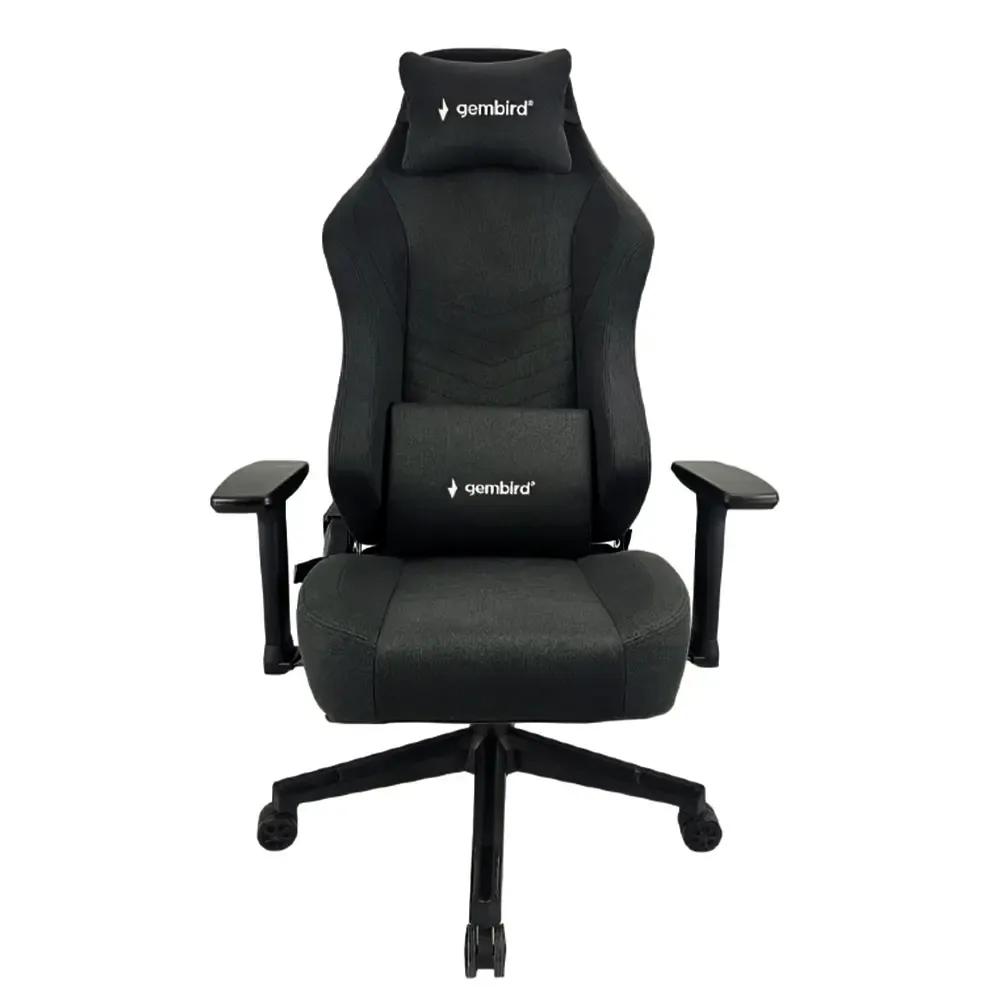 GEMBIRDGAMINGCHAIRWITHBACKANDNECKPILLOWSBLACK