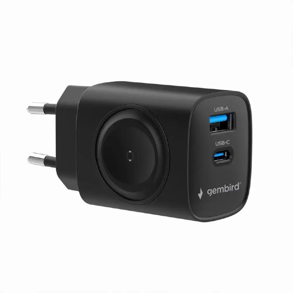 GEMBIRD2IN120WAPPLEWATCHPHONEFASTCHARGERBLACK