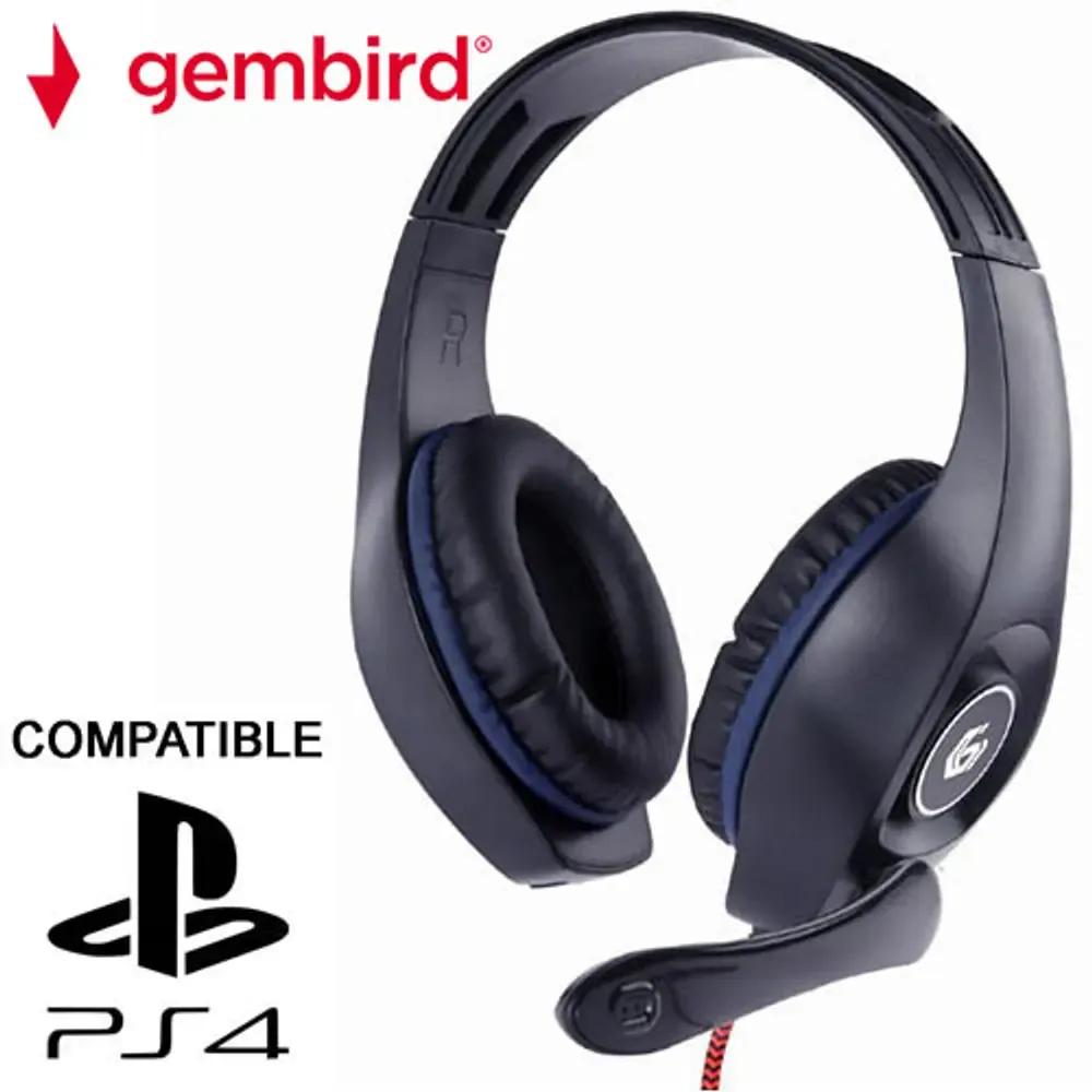 GEMBIRD GAMING HEADSET WITH VOLUME CONTROL PCPS4 BLUE-BLACK