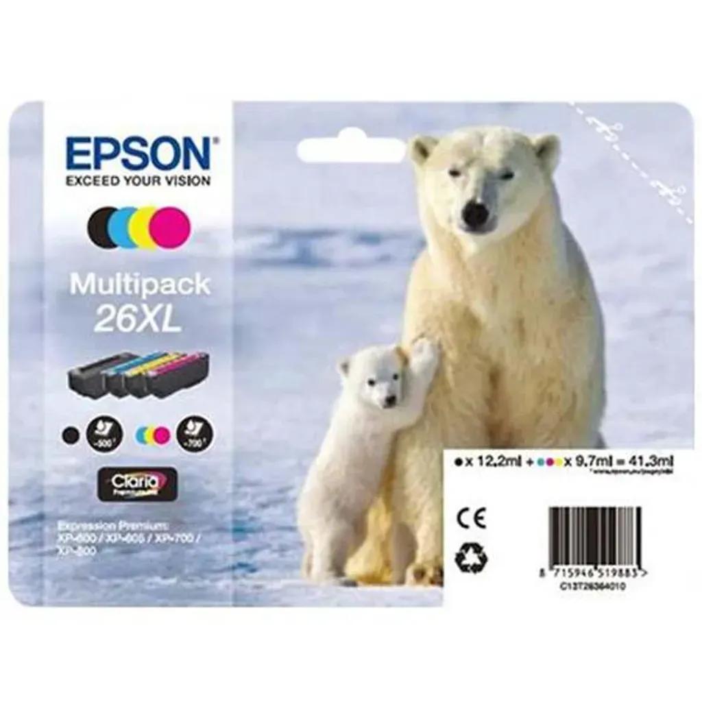 InkEpsonT263640XLMultipack4InkPolarBear