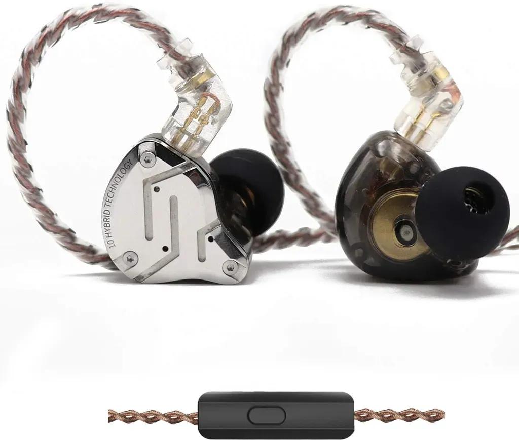 KZZS10PROBlackWithMic-IEM35MusicianInEarMonitorEarphones4BA1DD5Driver10mmmetal