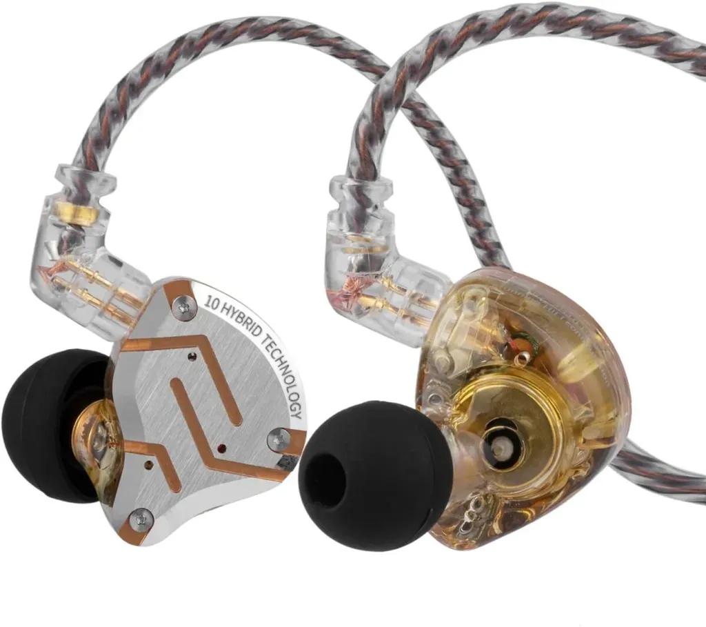 KZZS10PROGlaregoldNoMic-IEM35MusicianInEarMonitorEarphones4BA1DD5Driver10mmme