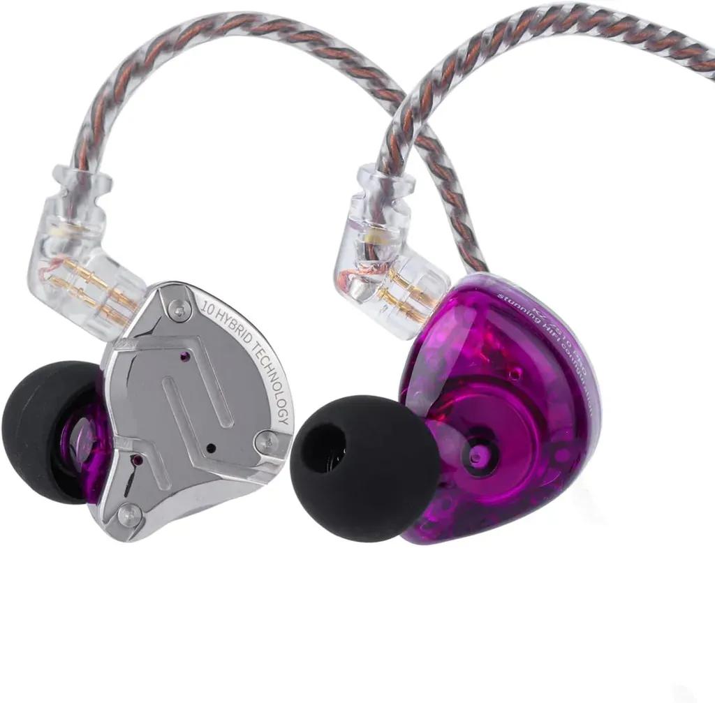 KZZS10PROPurpleNoMic-IEM35MusicianInEarMonitorEarphones4BA1DD5Driver10mmmetal