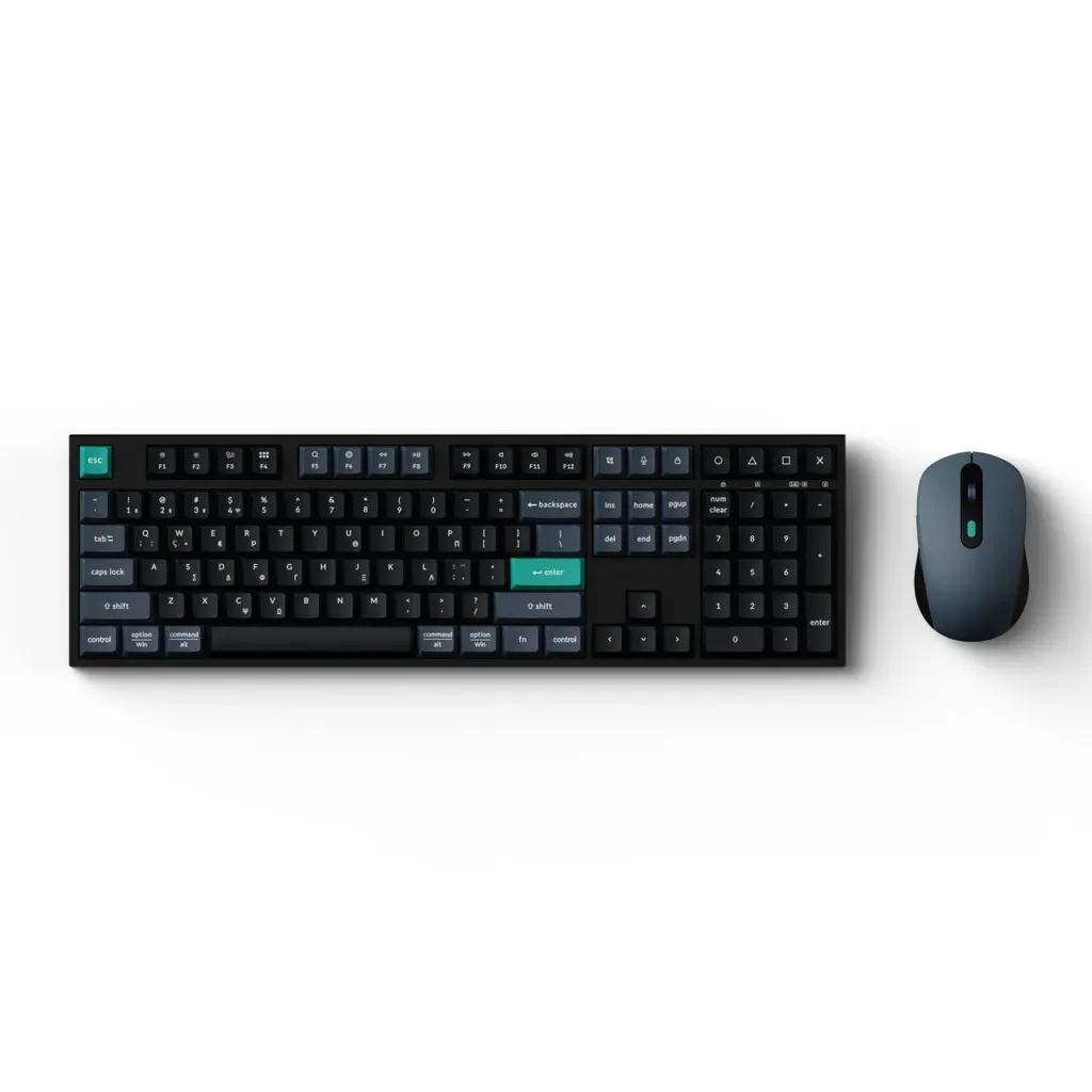 KeychronB36ComboKCBD2-GRWirelessKeyboardandMouse100GRLayoutBlack-Green