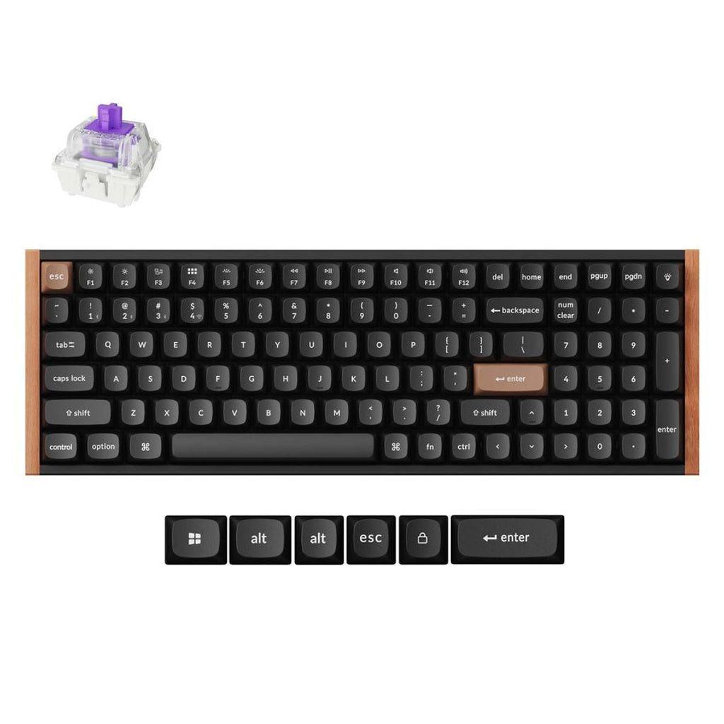 KeychronK4HEK4H-F1SpecialWoodEditionWirelessMagneticHallEffectRGBKeyboard96US