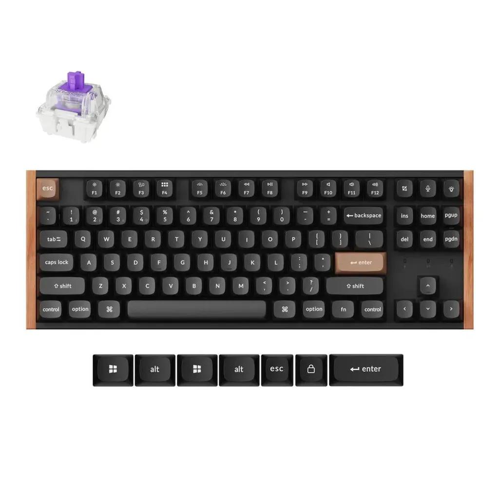 KeychronK8HEK8H-F1SpecialWoodEditionWirelessMagneticHallEffectRGBKeyboard80US