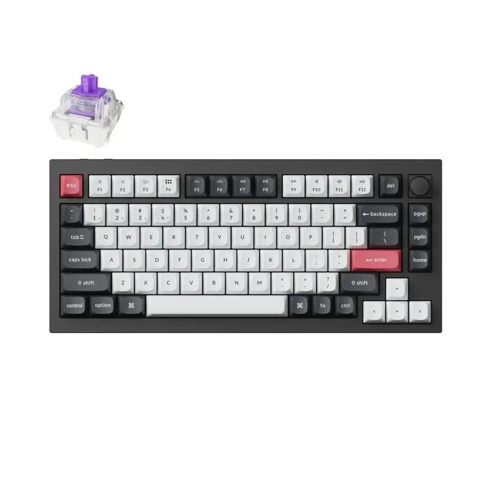Keychron Q1 HE QMK Q1H-M1 Wireless Custom Hall Effect Keyboard Purple Switch US Layout