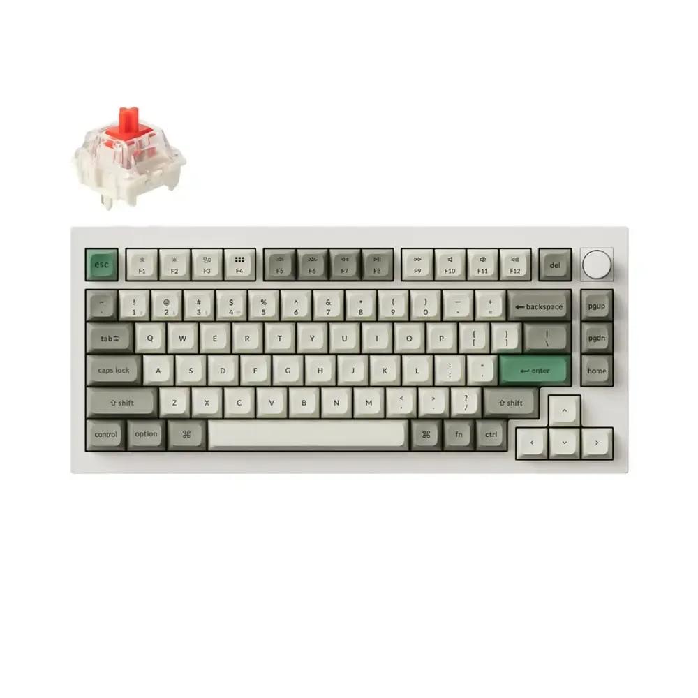 Keychron Q1 Max QMKVIA Q1M-P1 Wireless Custom Mechanical Keyboard-Red Switch-Shell White US Layou