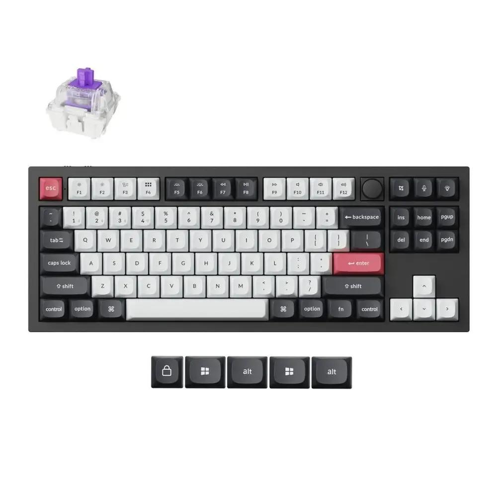 KeychronQ3HEQ3H-M1QMKWirelessCustomHallEffectKeyboardPurpleSwitch80USLayout