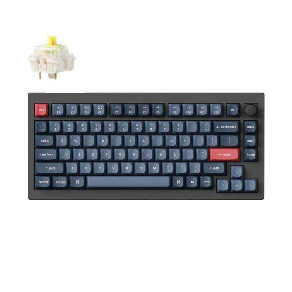 KeychronV1MaxV1M-D4QMKVIAWirelessCustomMechanicalKeyboardBananaSwitchRGB75US