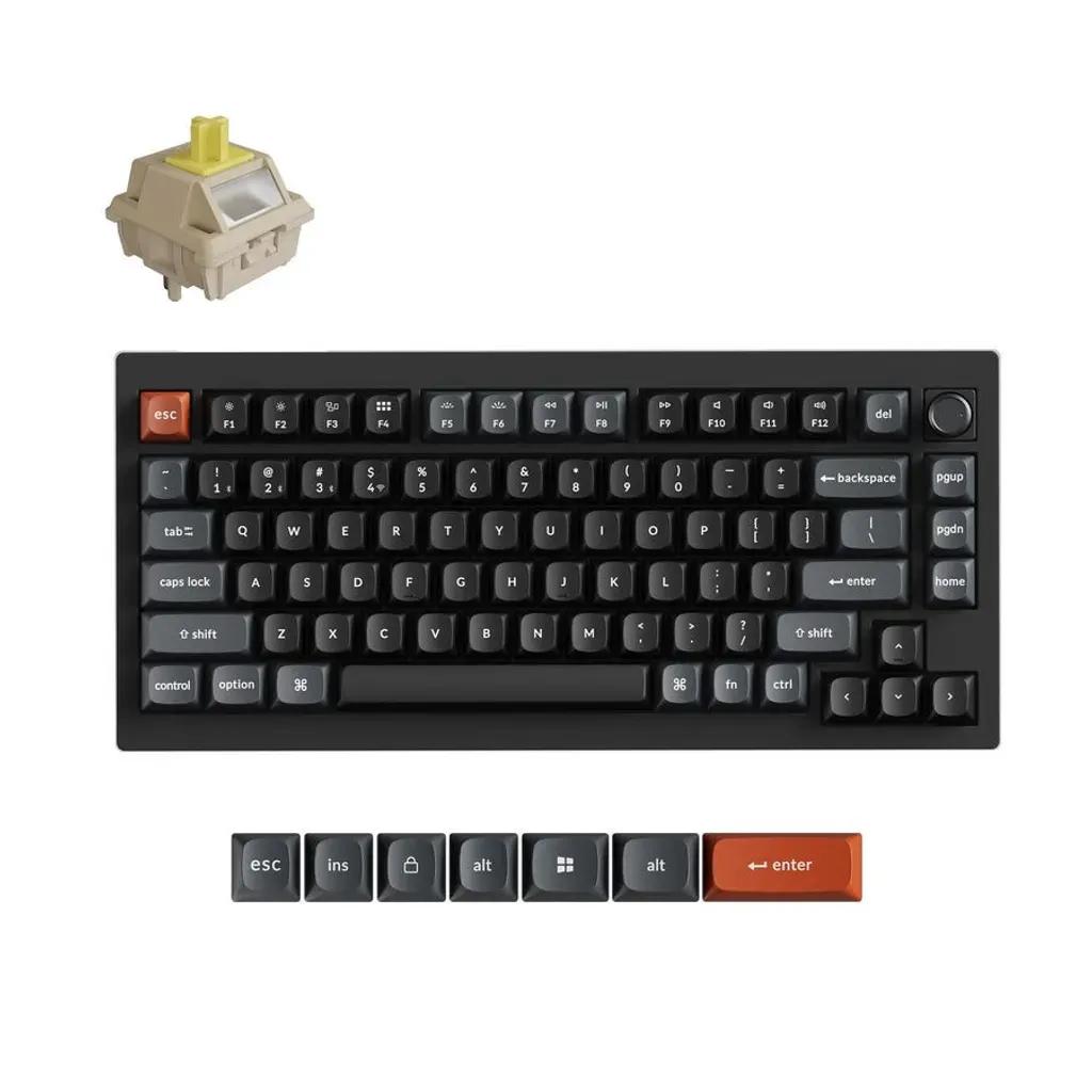 KeychronV1UltraV1U-D4QMKVIA8KWirelessCustomMechanicalKeyboardBananaSwitchRGB75US