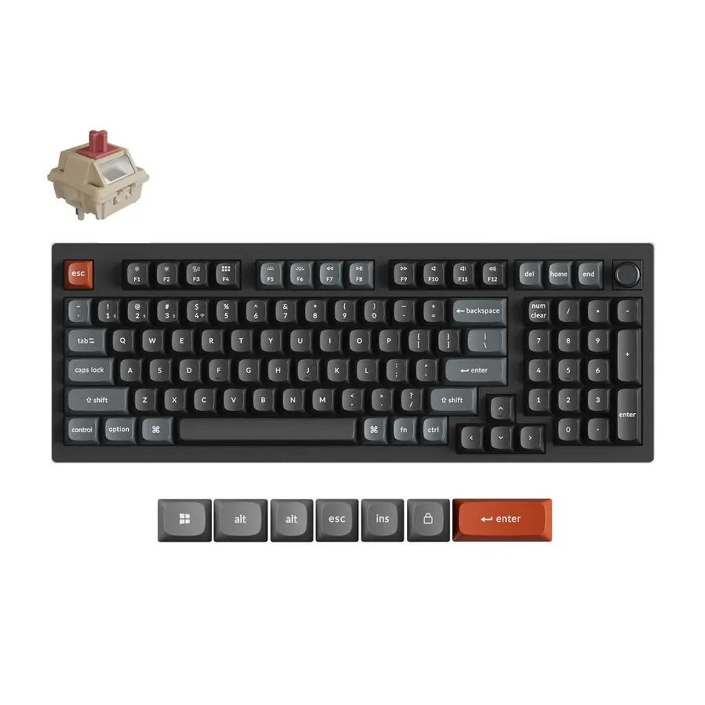 KeychronV5UltraV5U-D1QMKVIA8KWirelessCustomMechanicalKeyboardRedSwitchRGB96US