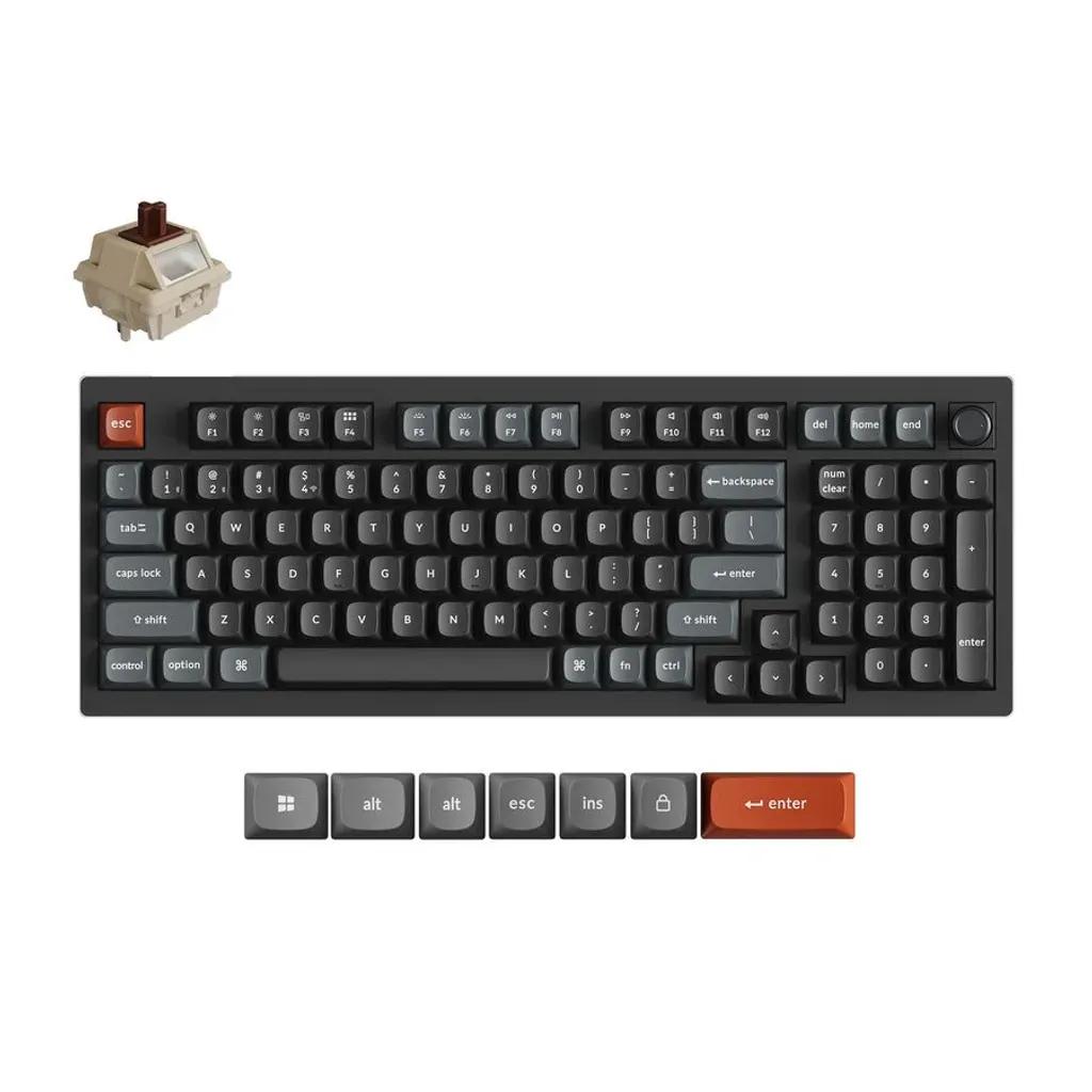 KeychronV5UltraV5U-D3QMKVIA8KWirelessCustomMechanicalKeyboardBrownSwitchRGB96US