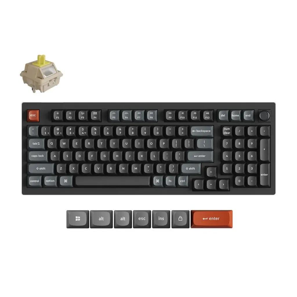 KeychronV5UltraV5U-D4QMKVIA8KWirelessCustomMechanicalKeyboardBananaSwitchRGB96US