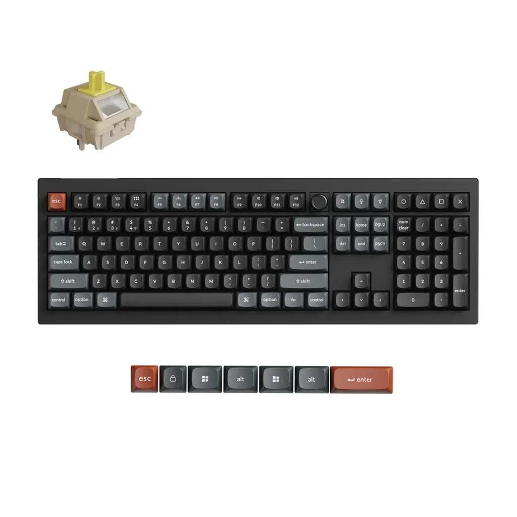 KeychronV6UltraV6U-D4QMKVIA8KWirelessCustomMechanicalKeyboardBananaSwitchRGB100US