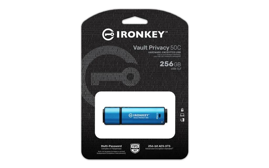 KingstonTechnologyIronKey256GBUSB-CVaultPrivacy50CAES-256EncryptedFIPS197