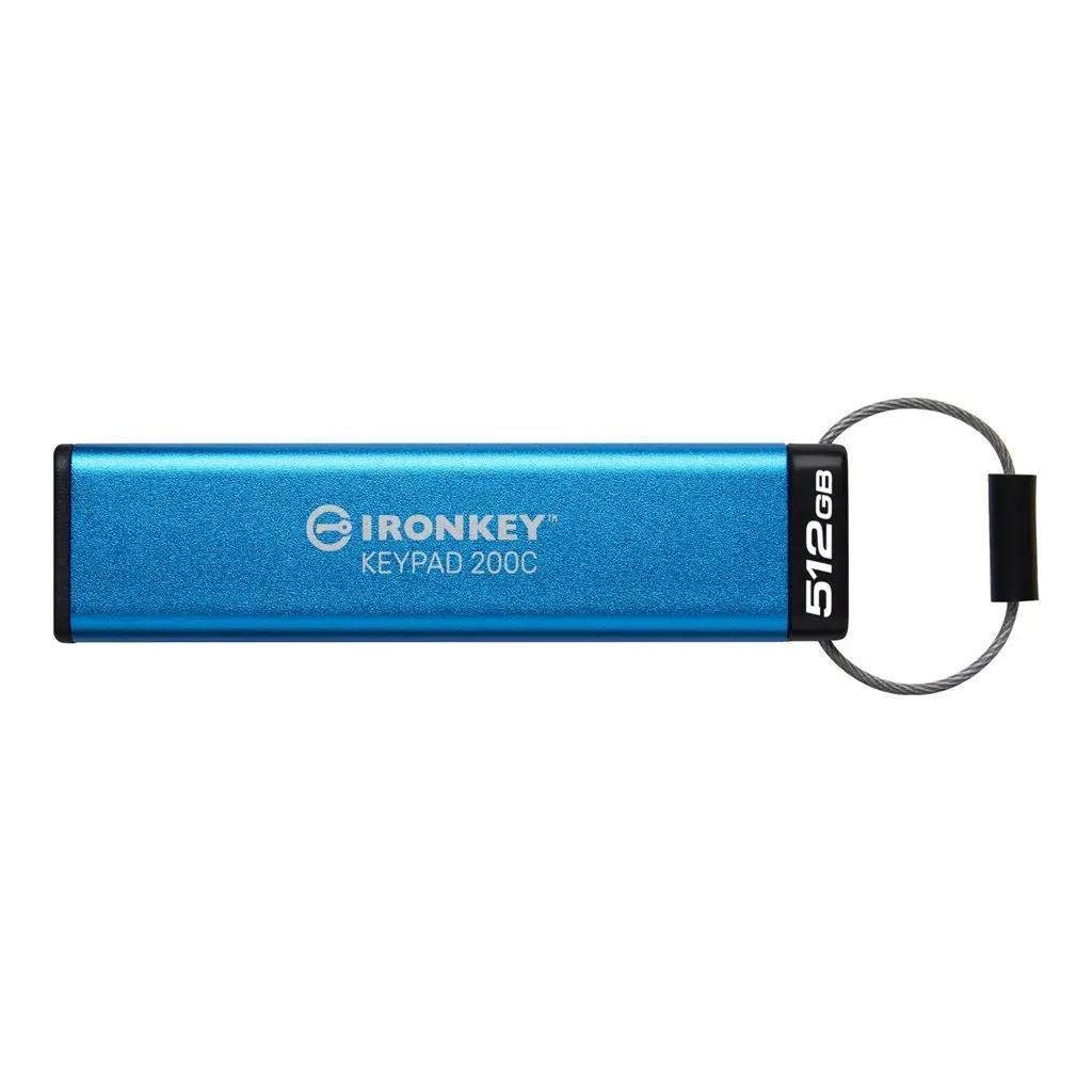 KingstonTechnologyIronKeyKeypad200CUSBflashdrive512GBUSBType-C3.2Gen13.1Gen1Blue