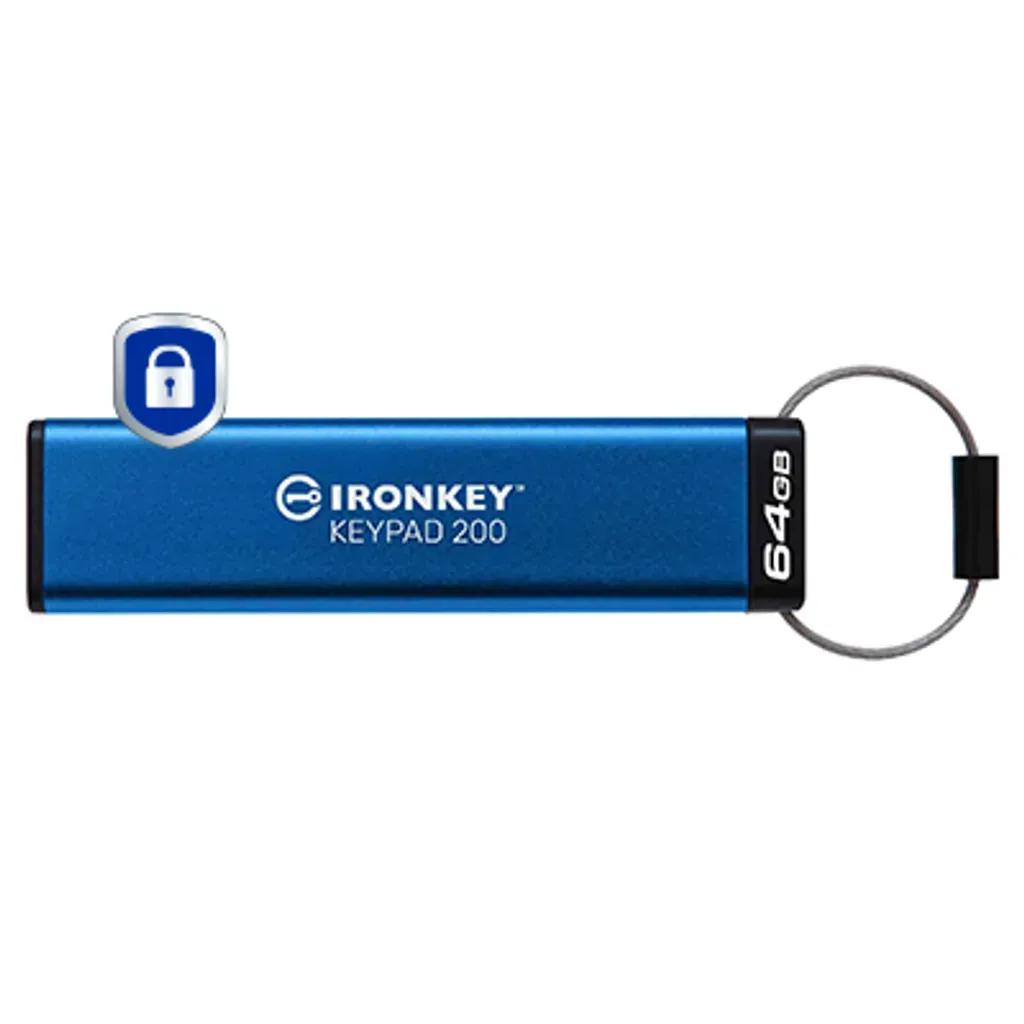 KingstonTechnologyIronKeyKeypad200USBflashdrive64GBUSBType-A3.2Gen13.1Gen1Blue