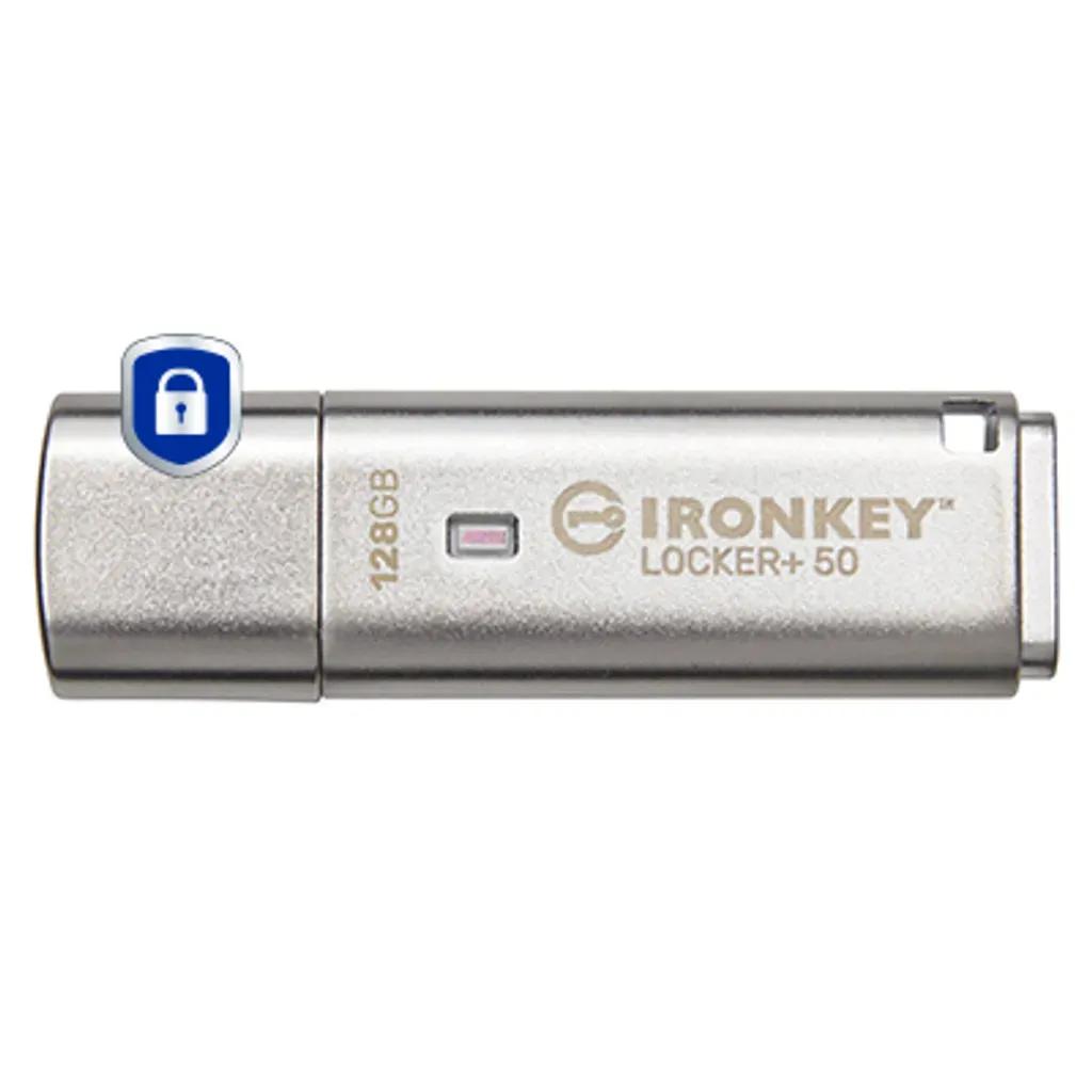 KingstonTechnologyIronKeyLocker50USBflashdrive128GBUSBType-A3.2Gen13.1Gen1Silver