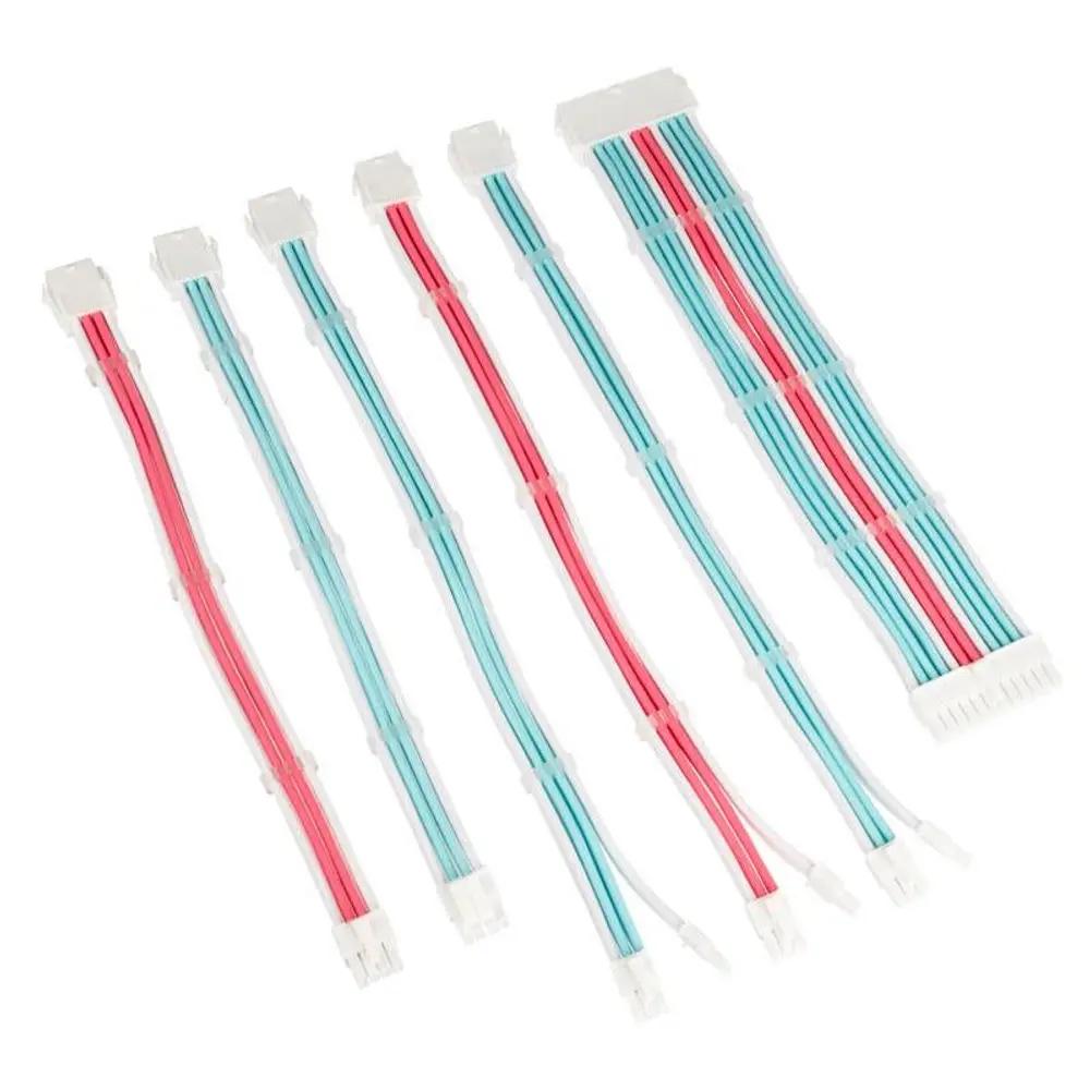 Kolink Core Adept Braided Cable Extension Kit – Brilliant White_Neon Blue_Pure Pink_1.webp