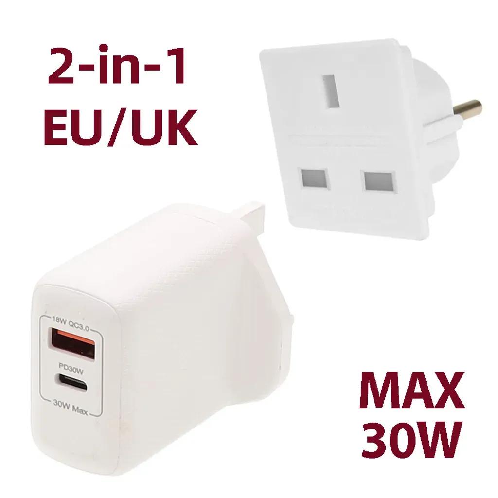 LAMTECH2-IN-1EUUKCHARGERUSBQC3.0TYPE-CWITHADAPTER30W