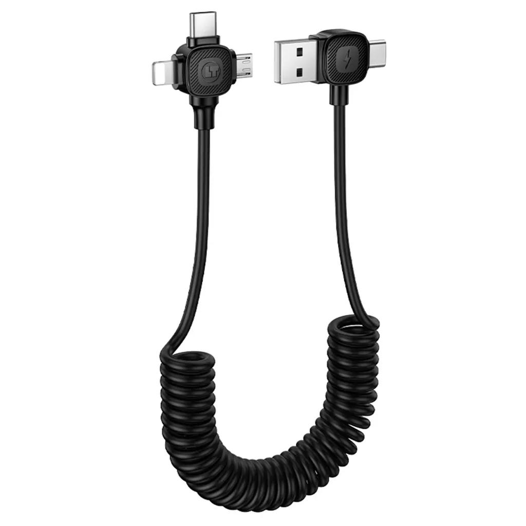 LAMTECH6-IN-1CHARGINGCABLETYPE-CUSBTOTYPE-CLIGHTNING-MICRO-USB3A1.5MBLACK