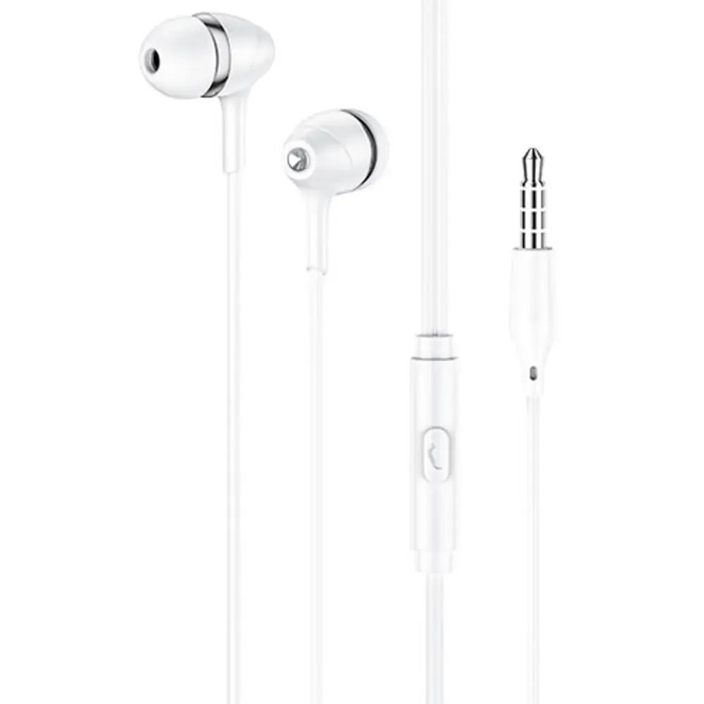 LAMTECH FASHIONABLE 35MM EARPHONES WITH MIC WHITE