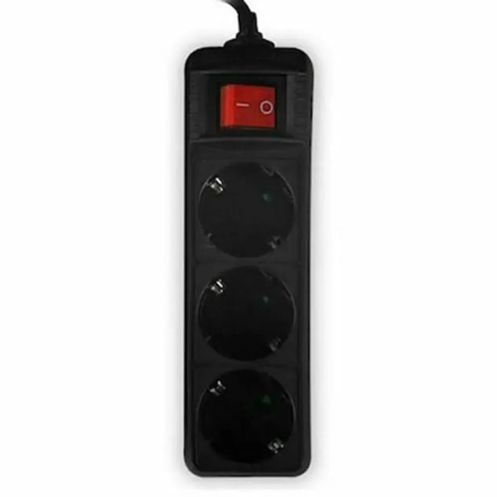 LAMTECH POWER STRIP WITH SWITCH 3 OUTLETS BLACK 3M