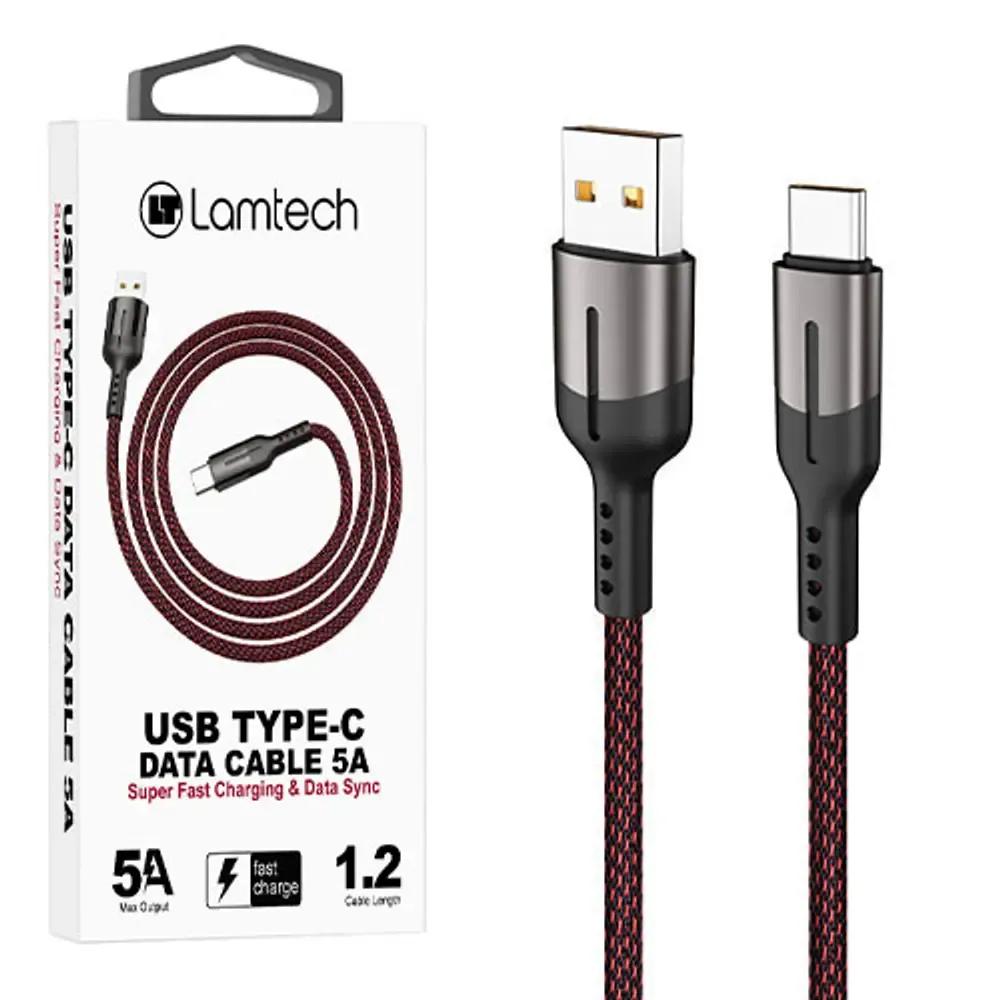 LAMTECH USB TYPE-C DATA CABLE 5A 12M BLACK