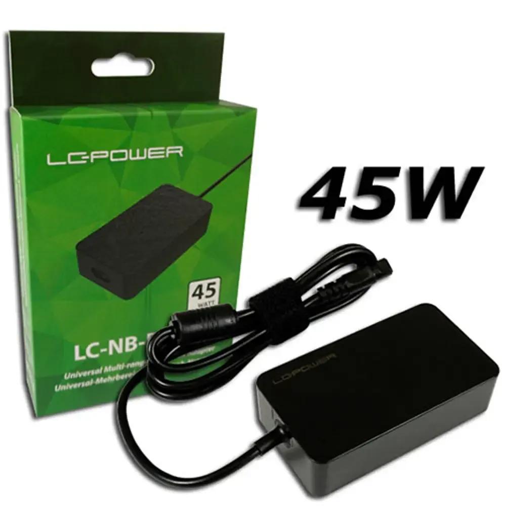 LC-POWER UNIVERSAL MULTI RANGE NOTEBOOK ADAPTER 45W 19-195V158-237A10 TIPS