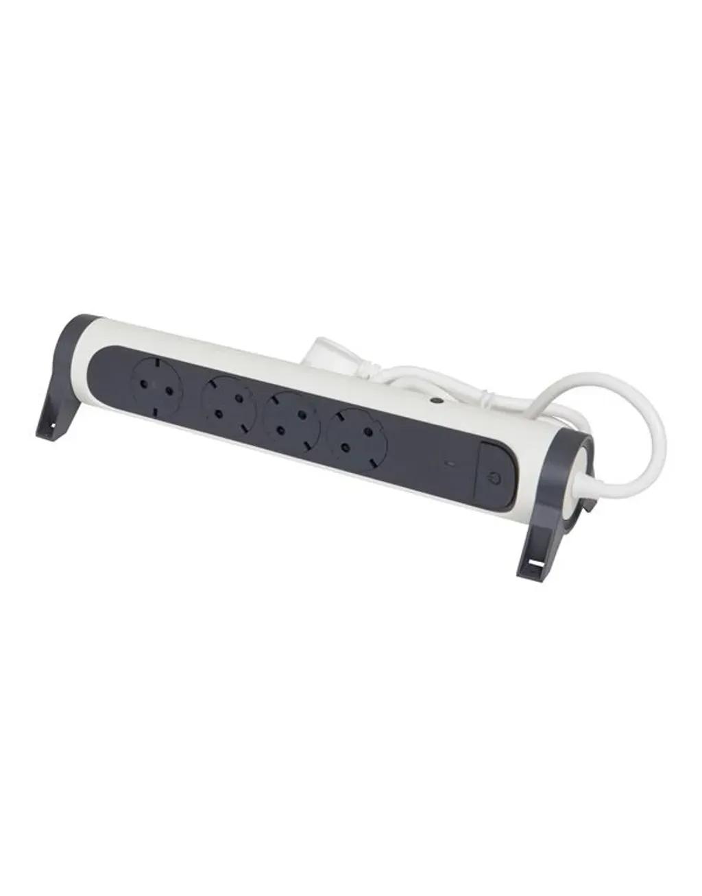 LegrandSurgeArrest4Outlets1.5mCableCFTWhiteGreyRotating