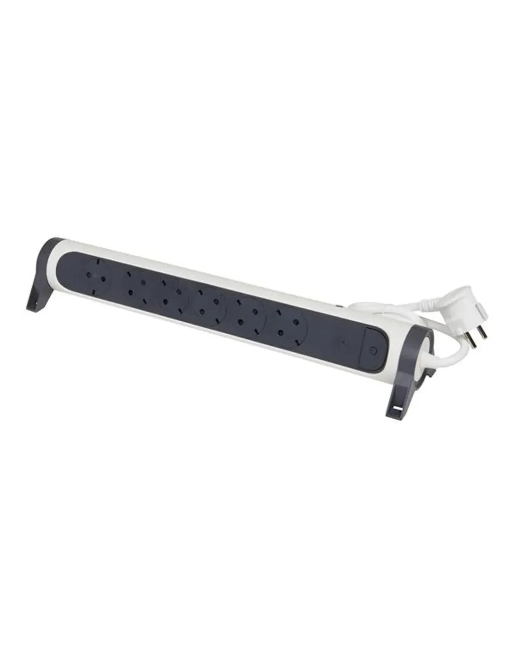 LegrandSurgeArrest6Outlets1.5mCableCFTWhiteGreyRotating