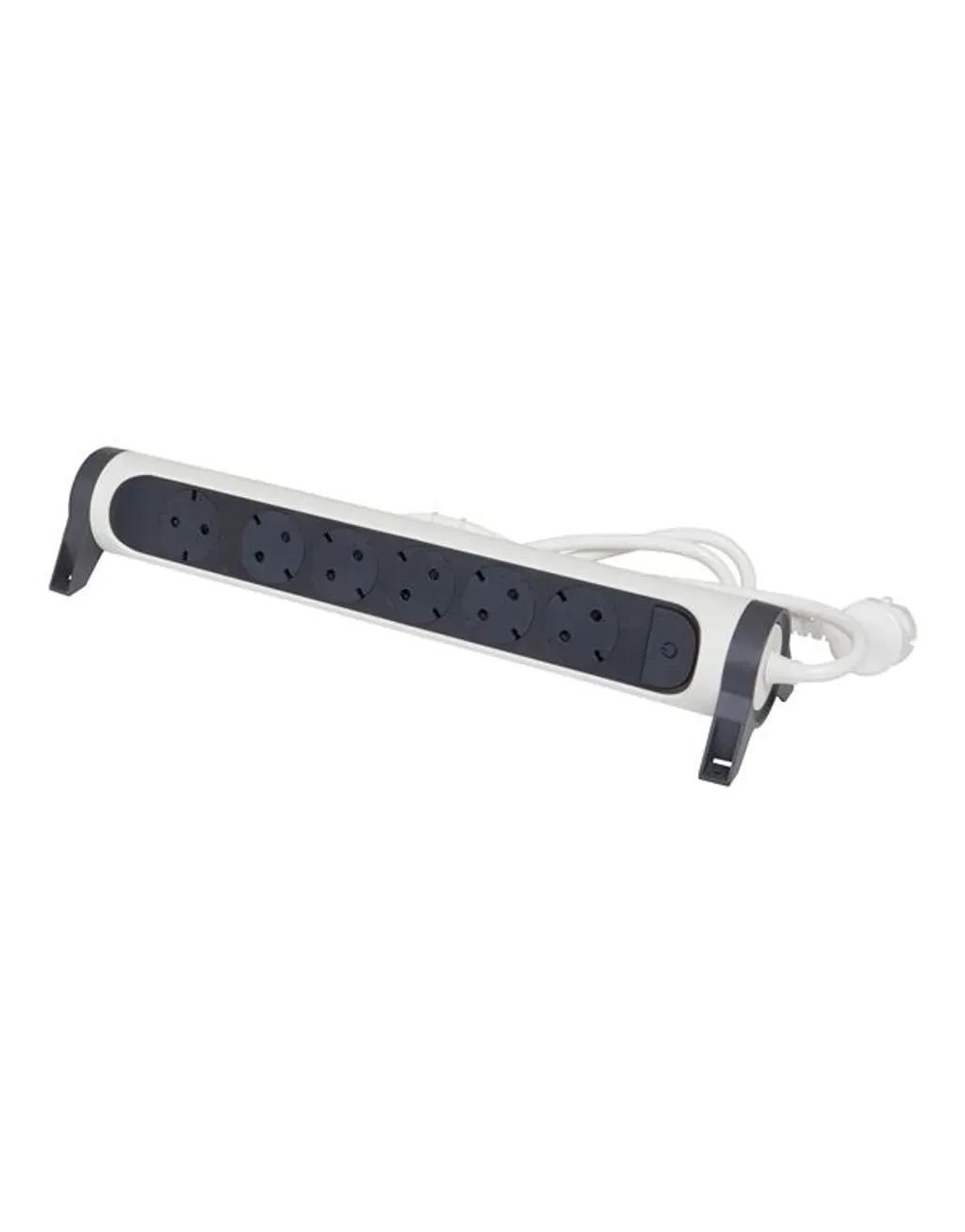 LegrandSurgeArrest6Outlets1.5mCableWhiteGreyRotating
