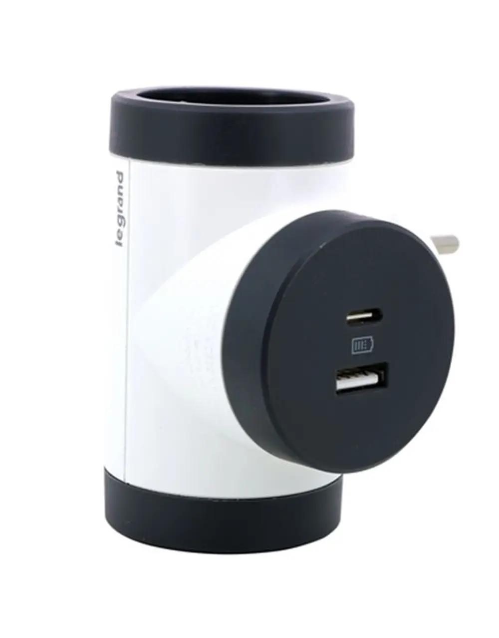 Legrand SurgeArrest 2 Outlets White_Black Rotating_1.webp