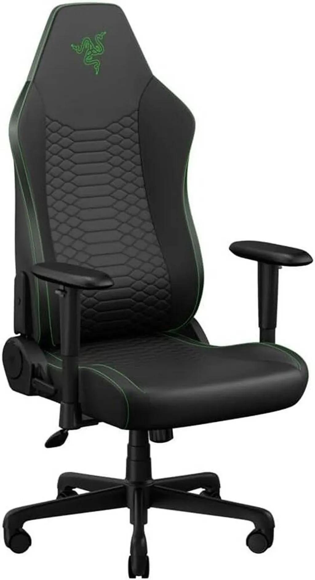 RAZERIskurV2XNewGenGreenBlack-ErgonomicGamingChair-EPULeatherCooltouch-LumbarSupport