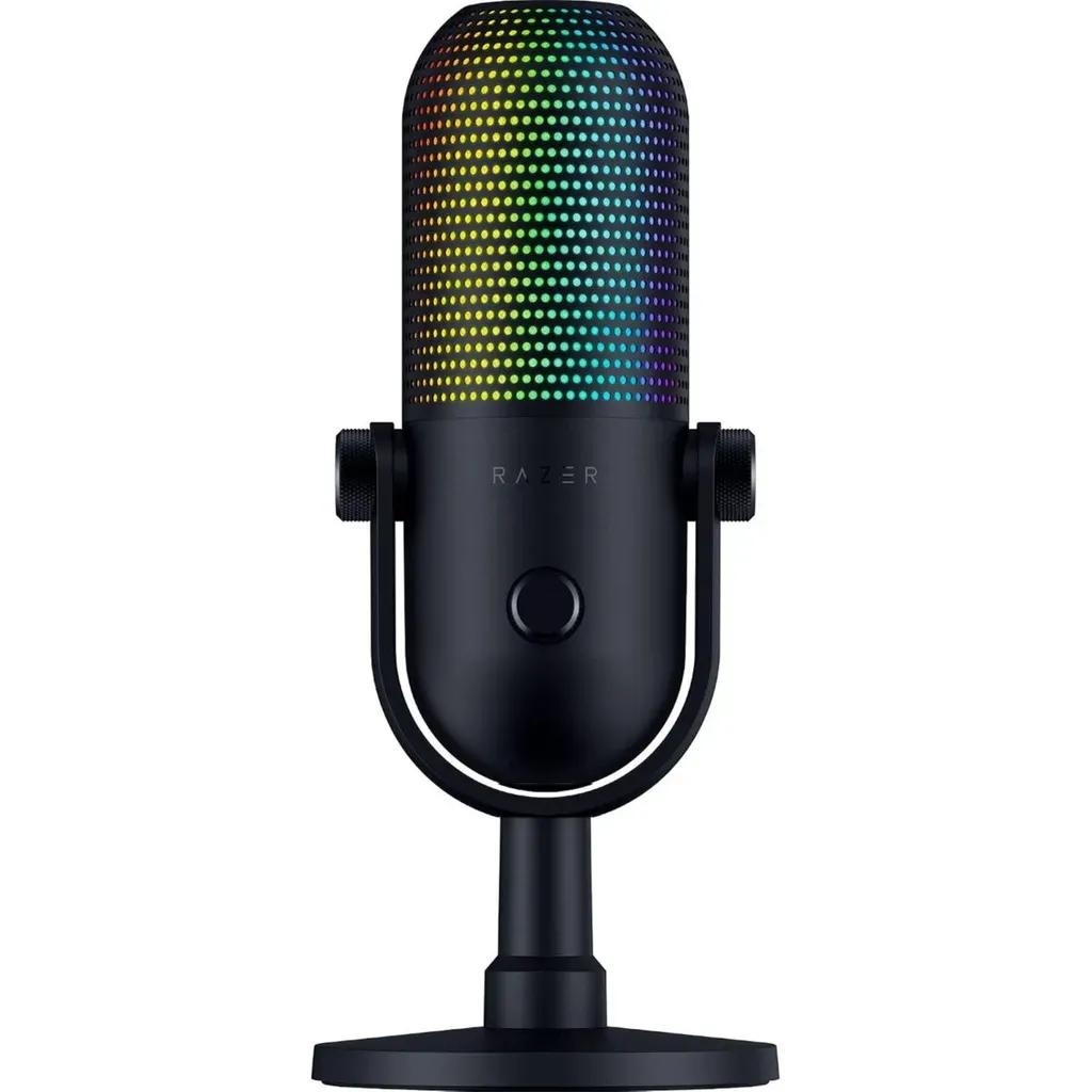 RAZERSeirenV3Chroma32BitBlack-USBRGBMic-AIAudioProcessing-NoiseIsolation-Mute