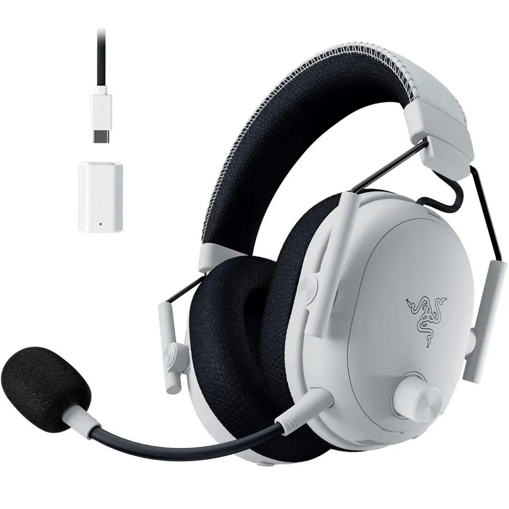 RazerBLACKSHARKV3PROWhite-ANCWirelessGamingHeadset-70hBattery-2.4GHzBTUSB-PCPS5