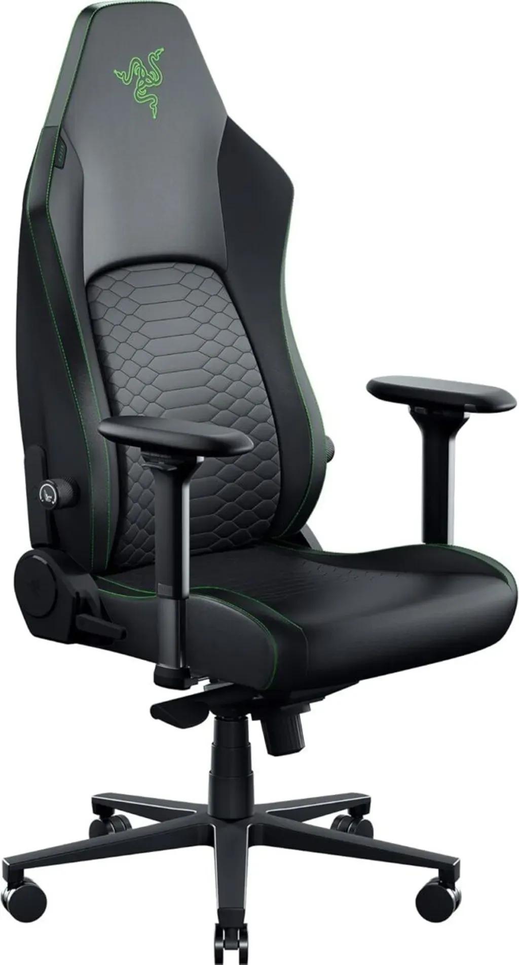 RazerIskurV2NewGenBlack-LumbarSupport-LeatherwithCoolTouch-SteelFrame-136kg