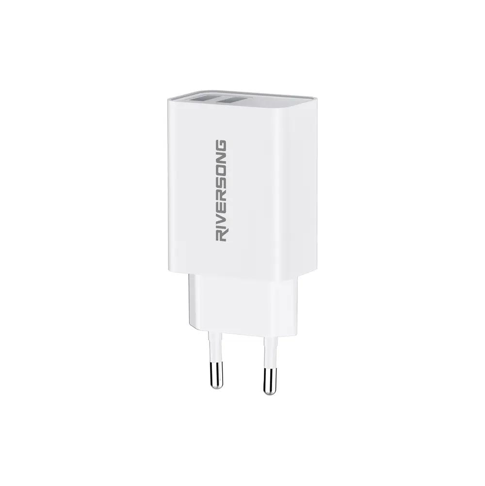 Riversong Travel Adapter SafeKub D2 2.4A Dual USB White_1.webp