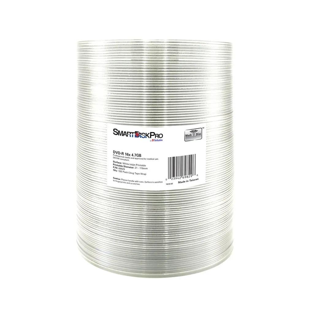 SmartDiskProDVDR16x4.7GB100-PackWrapWhiteInkjetPrintable-69829