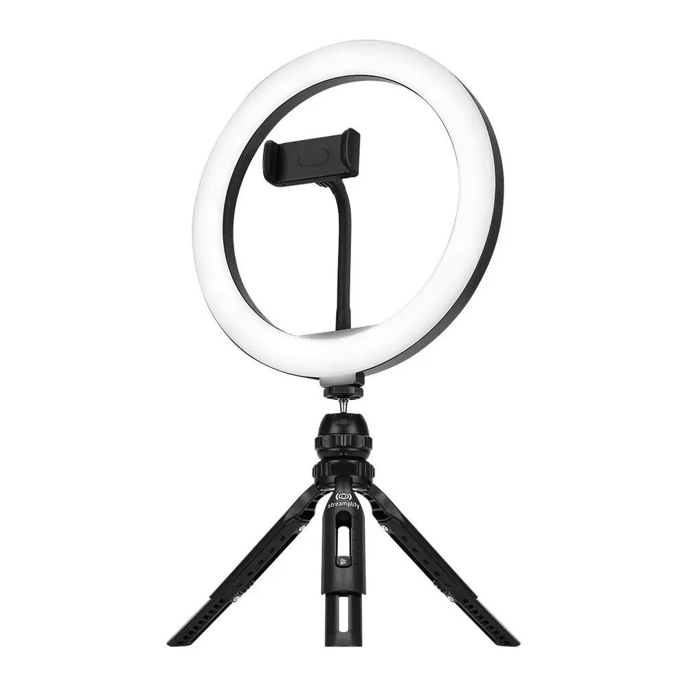Streamplify Light 10 Streaming Ring Light - Black - 26cm & tripod - selfie stick_1.webp