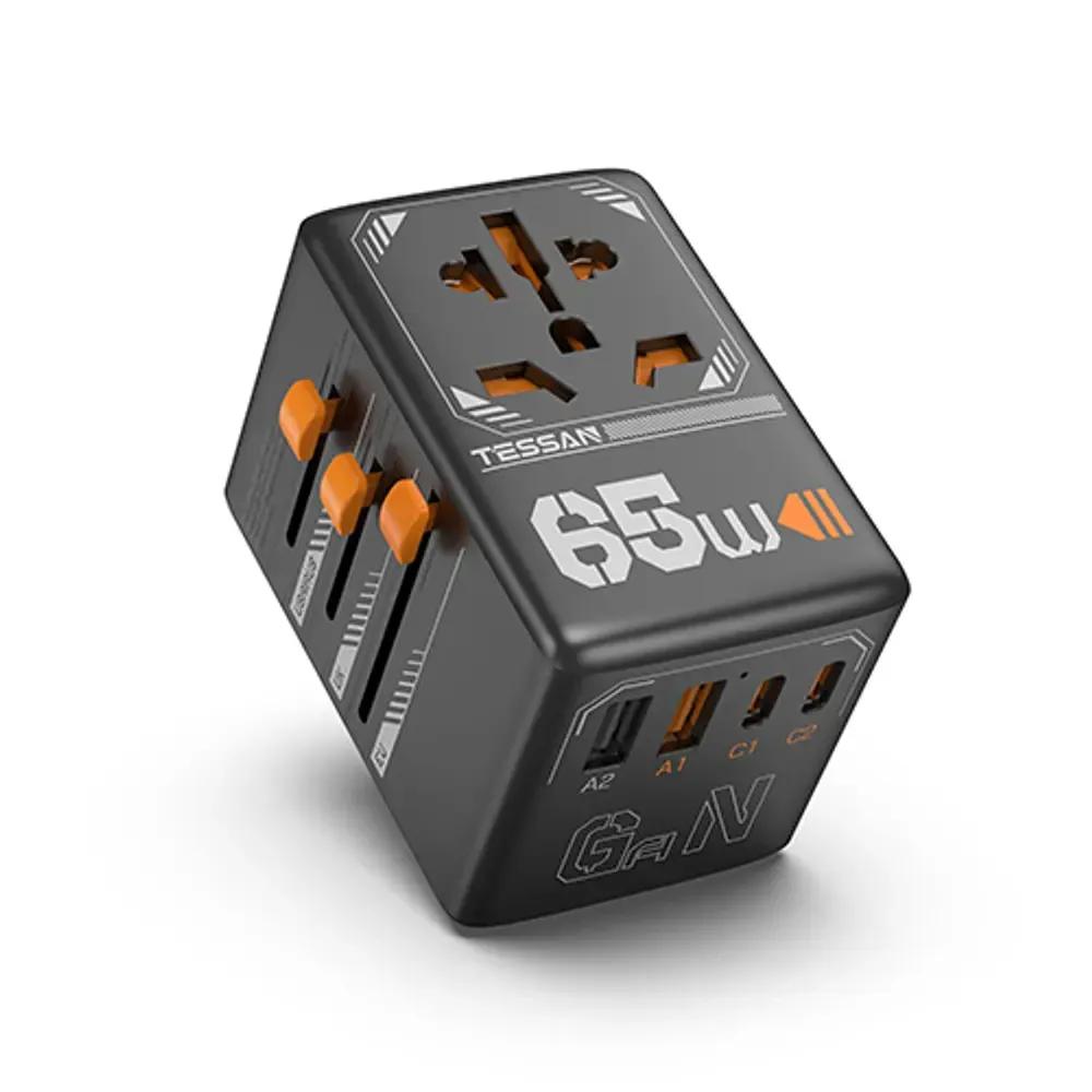 TESSAN GaN UNIVERSAL TRAVEL ADAPTER 2xUSB 2xTYPE-C MAX 65W