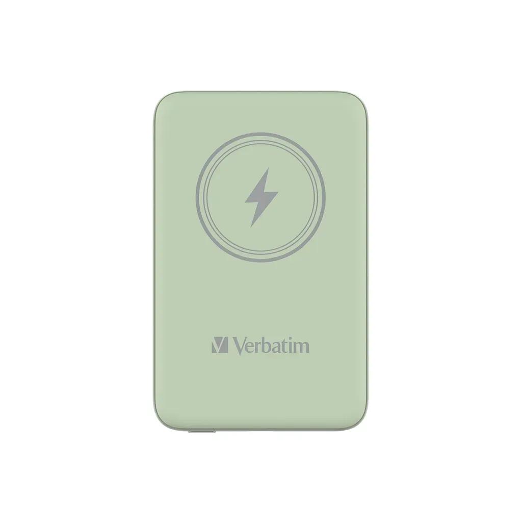 VerbatimChargenGoMagneticWirelessPowerBank10000Green