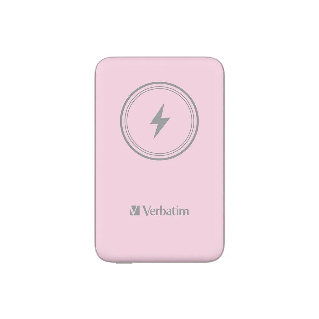 VerbatimChargenGoMagneticWirelessPowerBank10000Pink