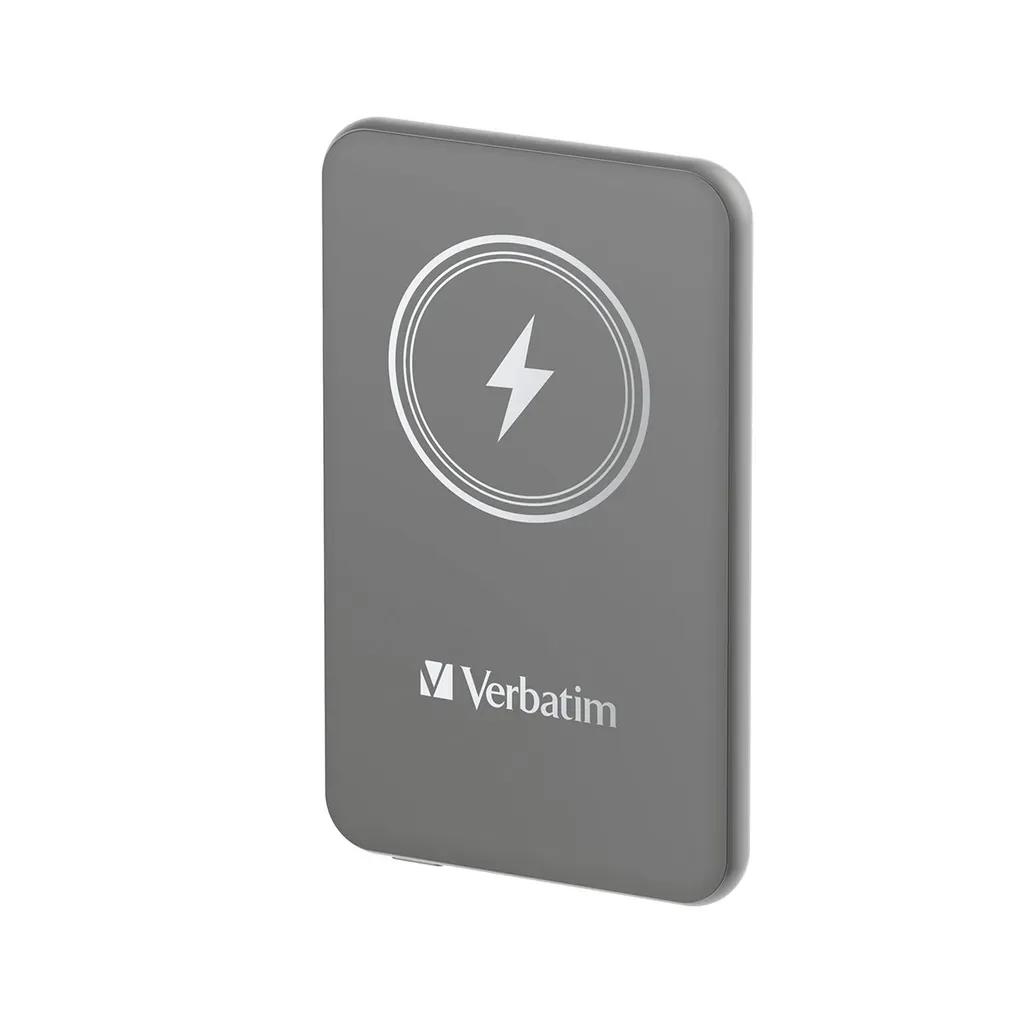 VerbatimChargenGoMagneticWirelessPowerBank5000Grey