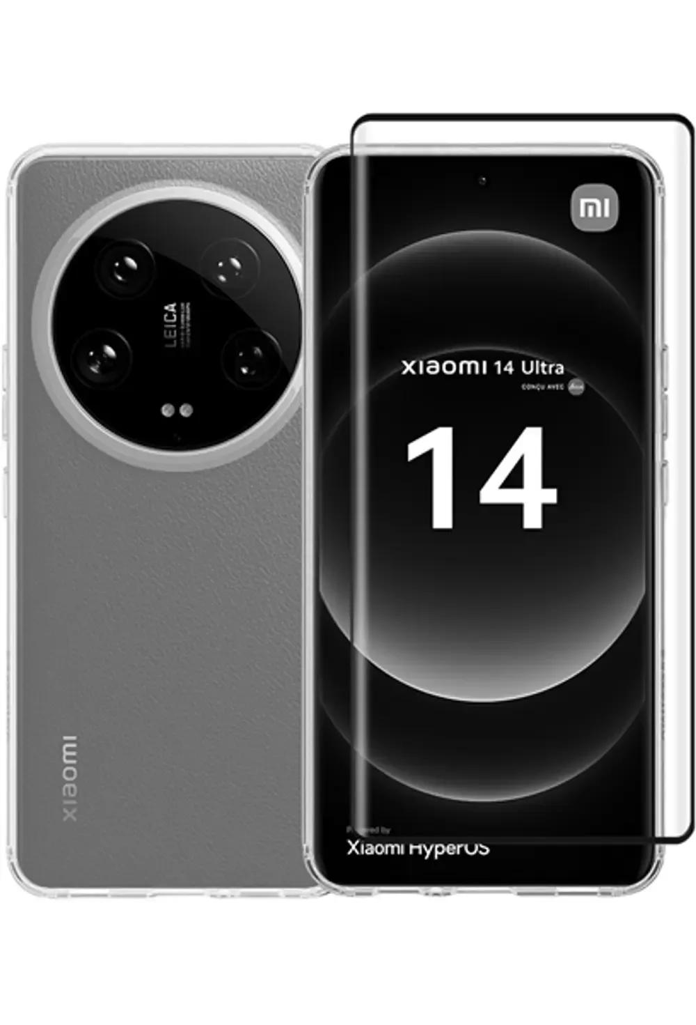 Vivid Set Gelly Case 3D Curved Tempered Glass Xiaomi 14 Ultra Black