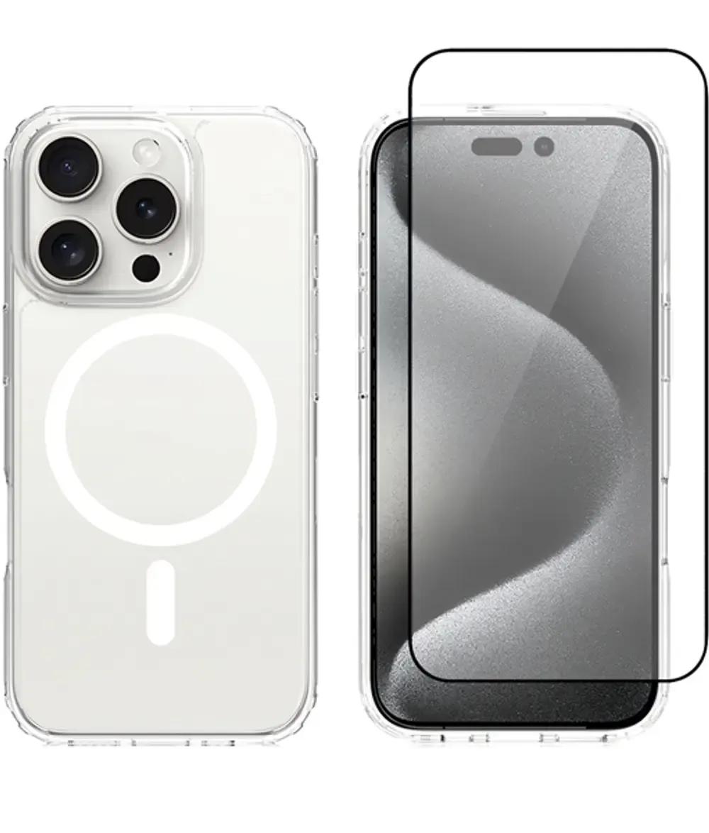 Vivid Set Gelly Case Full Face Tempered Glass Apple iPhone 16 Pro Black