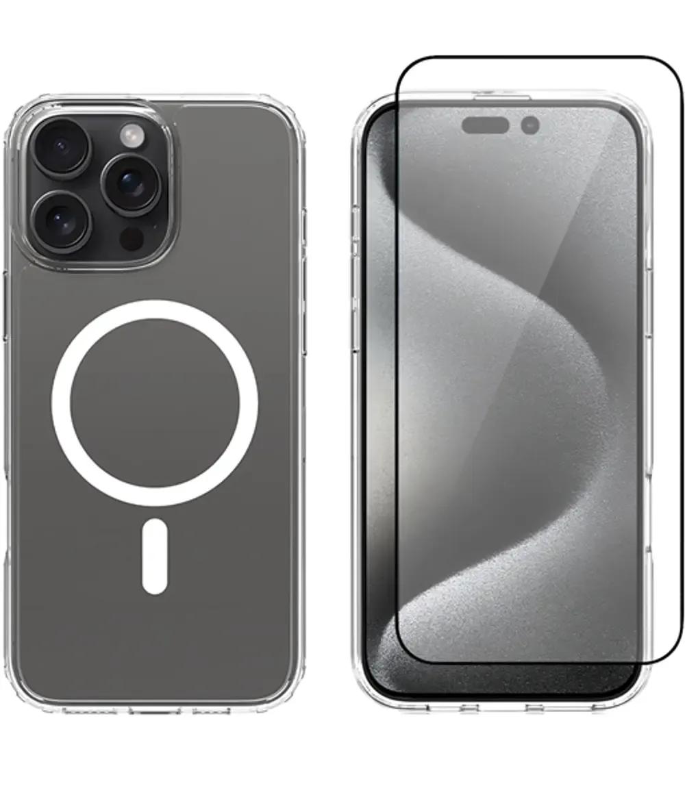 Vivid Set Gelly Case Full Face Tempered Glass Apple iPhone 16 Pro Max Black